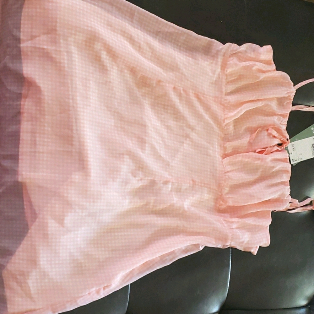Pink and White Plad Dress